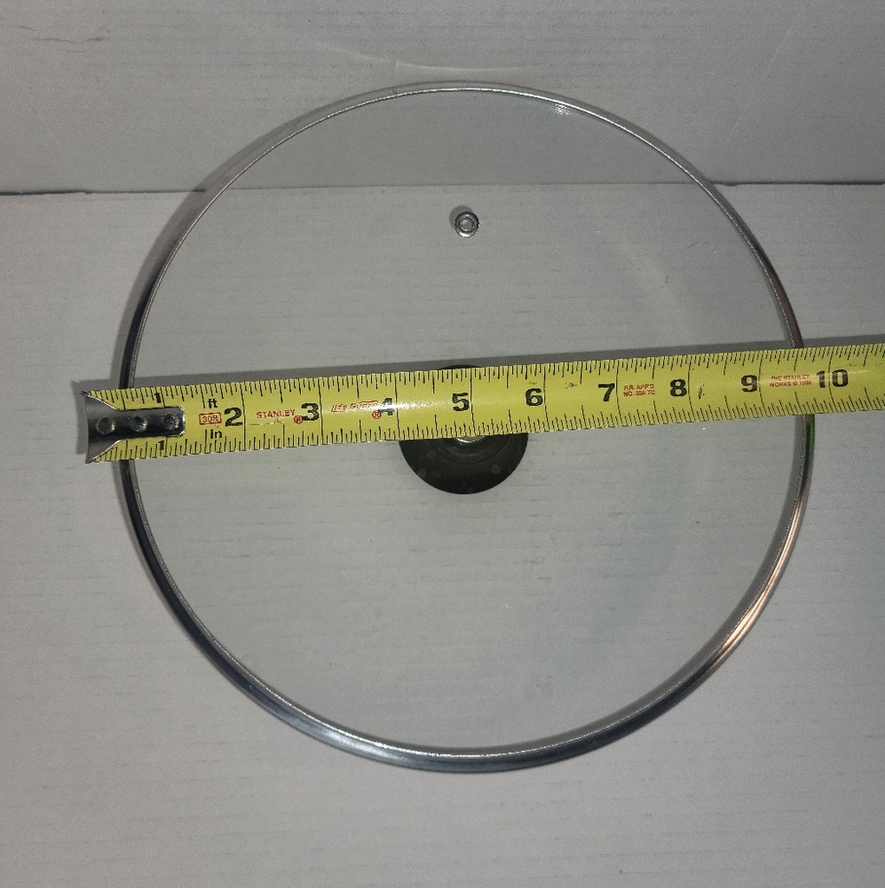 T-Fal Pot Pan Glass Lid Replacement 9.5" In Outer 9 1/4" Rim Vented Black Handle - Picture 4 of 4